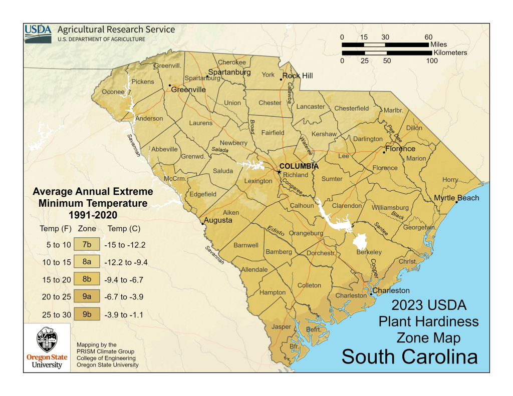 Planting Zone Map Charleston SC